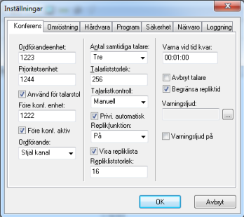 Close Talk Control inställningar
