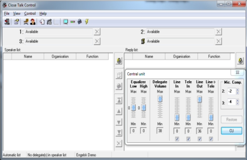 Close Talk Control Main Operator Panel