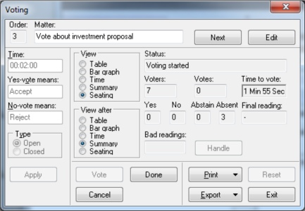 Close Talk Control Voting Control